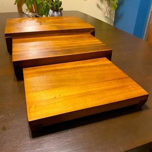 Legacy by Picnic Time Acacia Wood Serving Pedestals Nesting Charcuterie Boards